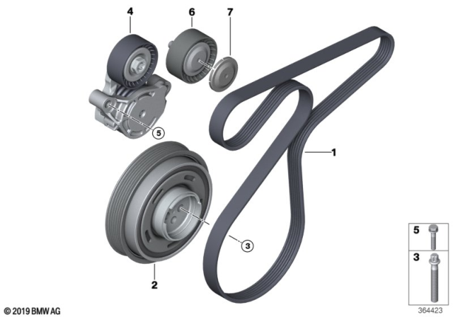 BMW-X2 Serpentine Belt diagram.png