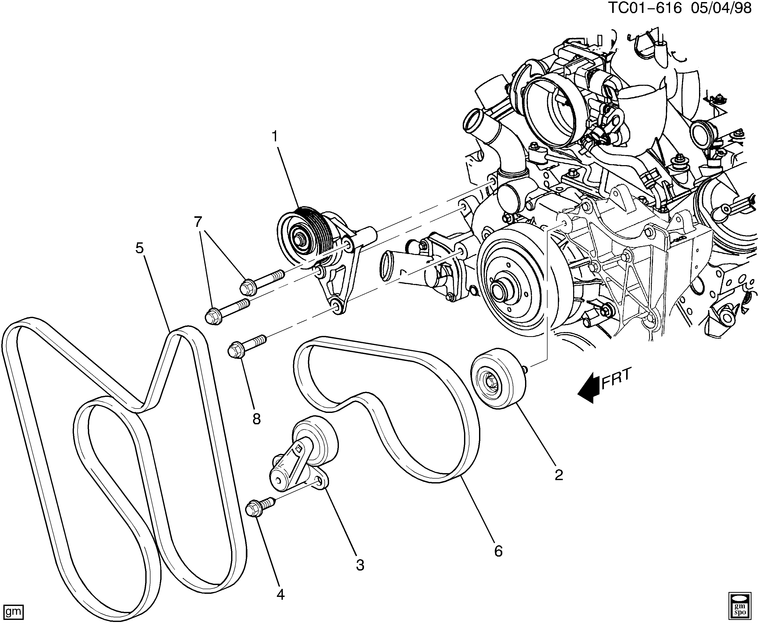 Buick Rainier Serpentine Belt diagram 2.png