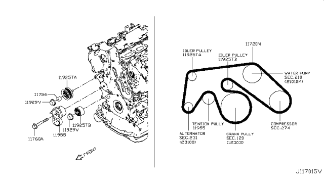 Infiniti-Q50 Serpentine Belt diagram1.png