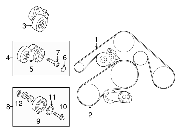 Infiniti-Q70 Serpentine Belt diagram,.png