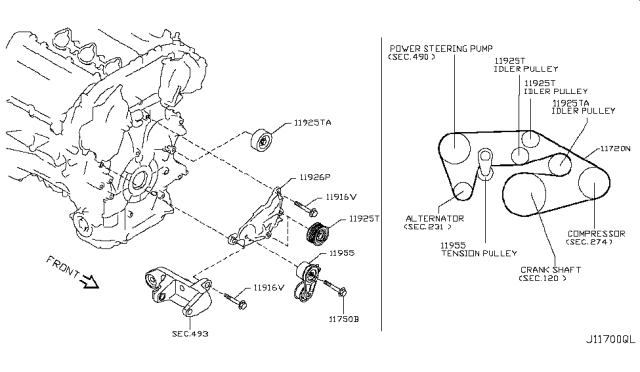 Infiniti-G-Coupe Serpentine Belt diagram.png